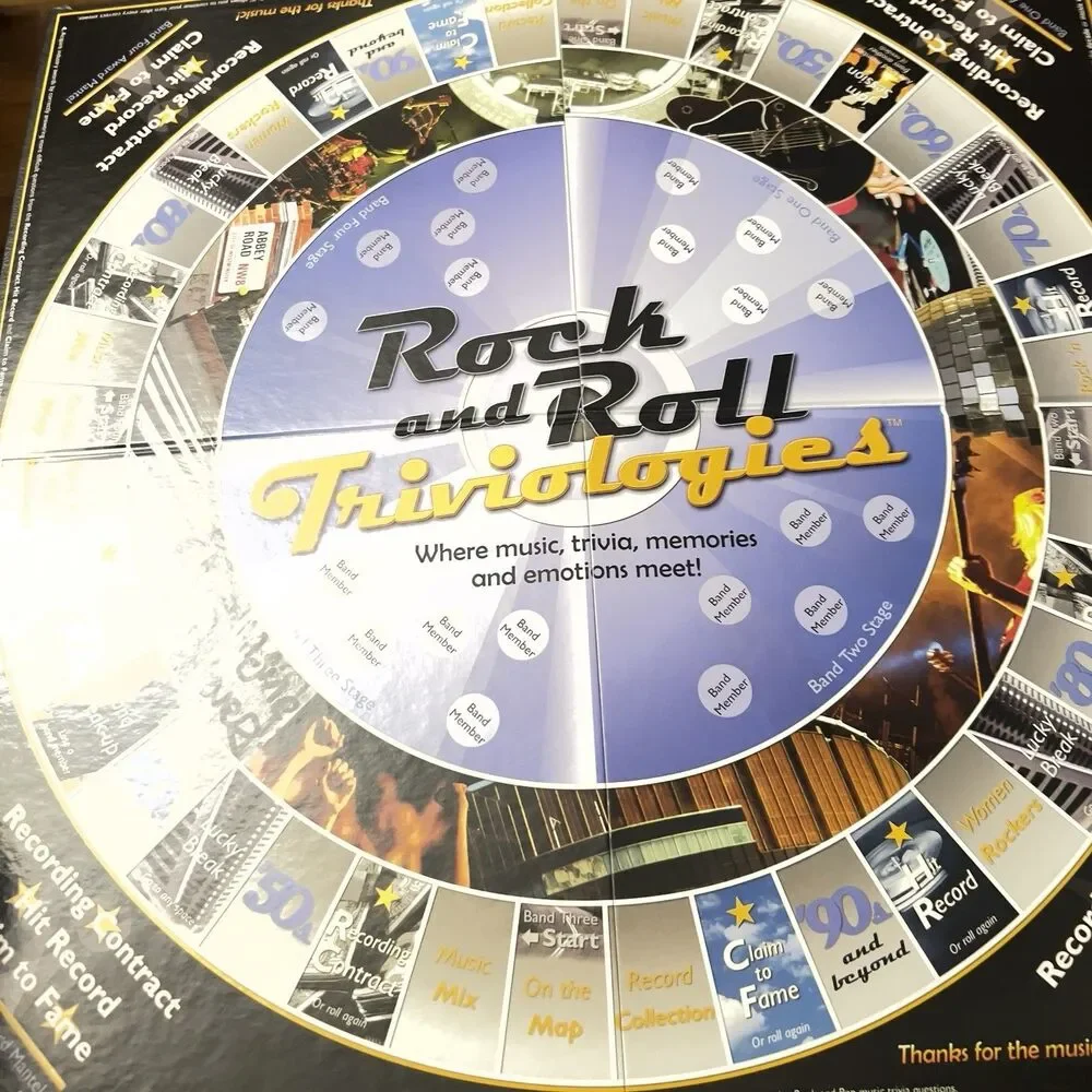 VTG Rock & Roll Triviologies Music Trivia Aleken Complete Board Game 2003